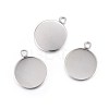 Non-Tarnish 304 Stainless Steel Pendant Cabochon Settings X-STAS-F191-14P-G-1