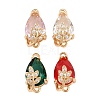 Brass Micro Pave Clear Cubic Zirconia Connector Charms CU-CBA7392-13G-2