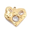 304 Stainless Steel Rhinestone Pendants STAS-R155-035F-G-1