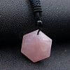 Natural Rose Quartz Pendant Necklaces PW-WG41900-05-1