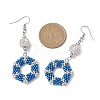 Glass Hexagon Dangle Earrings EJEW-MZ00305-3