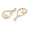 Brass Micro Pave Clear Cubic Zirconia Peg Bails Pendants KK-N232-230-3