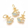 Brass Charms ZIRC-L070-79G-1