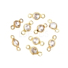 Brass Clear Cubic Zirconia Connector Charms KK-T070-07C-B-1