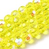 Electroplate Transparent Glass Beads Strands EGLA-A035-T4mm-L03-1