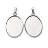 304 Stainless Steel Pendant Cabochon Settings STAS-D379-03C-P-1