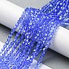 Transparent Electroplate Glass Beads Strands GLAA-F029-2mm-C07-4