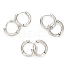 202 Stainless Steel Huggie Hoop Earrings EJEW-O087-06F-P-2