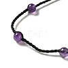 Natural Amethyst Braided Bead Necklacess NJEW-K258-06B-2