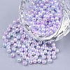Rainbow ABS Plastic Imitation Pearl Beads X-OACR-Q174-3mm-01-1