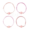 4Pcs 4 Colors Ocean Dyed Synthetic Turquoise Sea Turtle Beaded Adjustable Waxed Polyester Cord Bracelets for Women BJEW-JB14243-04-3