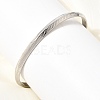 304 Stainless Steel Textured Open Cuff Bangles for Women SA-CBAC920-11P-3