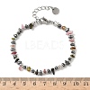 Natural Multicolor Tourmaline Chip & Non-magnetic Synthetic Hematite Beaded Bracelet for Women BJEW-Z148-02P-06-3
