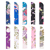  10Pcs 10 Colors Silk Cloth Collapsible Floral Print Chinese Fan Storage Bag ABAG-NB0001-98-7