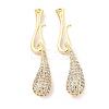 Brass Micro Pave Clear Cubic Zirconia S-Hook Clasps KK-L211-008G-1