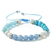 Natural Gemstone Braided Bead Bracelets BJEW-JB09855-1
