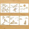 6Pcs 6 Styles PET Hollow Out Drawing Painting Stencils DIY-WH0416-0007-2