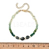 Dyed Natural Malaysia Jade & Moss Agate & Prehnite Nuggets & Rondelle Beaded Bracelets for Women BJEW-JB14090-02-4
