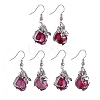 Gemstone Dragon Dangle Earrings EJEW-A092-06P-4