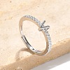 S925 Sterling Silver Adjustable Letter Rings for Women RJEW-M068-01P-V-1
