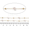 Natural Rose Quartz & 304 Stainless Steel Beads Link Chains CHS-K021-08A-06-3