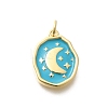 Rack Plating Brass Enamel Pendants KK-L225-029G-01-1