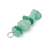 3Pcs  Natural White Moonstone & Green Aventurine & Citrine Chip Beaded Constellation Pendants PALLOY-JF03043-02-5