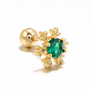 Snowflake Brass Cubic Zirconia Stud Earrings FS-WGD4C14-10-1