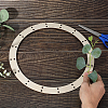 6Pcs Unfinished Wooden Hanging Wreath Frame WOCR-WR0001-02-3