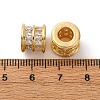 Brass Micro Pave Clear Cubic Zirconia European Beads KK-F898-12G-3