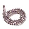 Opaque Solid Color Electroplate Glass Beads Strands GLAA-F029-P4mm-A13-2