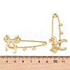 Bowknot 304 Stainless Steel Safety Pins Brooch Findings SA-CBA098D-12B-G-3