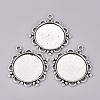 Tibetan Style Zinc Alloy Pendant Cabochon Settings TIBEP-M003-25AS-RS-2