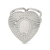Non-Tarnish 304 Stainless Steel Open Cuff Pad Ring Cabochon Settings RJEW-K245-90P-2