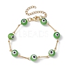 Lampwork Evil Eye Link Chain Bracelets BJEW-JB10045-05-1