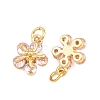 Brass Pave Cubic Zirconia Charms KK-Q085-14G-02-2