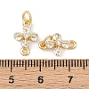 Brass Pave Clear Cubic Zirconia Cross Links Connector Charms KK-G544-16G-3