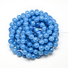 Baking Paint Crackle Glass Beads Strands X-DGLA-Q023-8mm-YS13-3