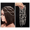 Rhinestone Mesh Headpiece Cap AJEW-WH0413-82C-3