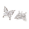 Butterfly Brass Stud Earrings EJEW-M245-07P-1