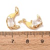 Brass Micro Pave Clear Cubic Zirconia with Enamel Charms CU-K002-47G-A-3