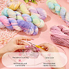 1 Skein 80% Wool 20% Acrylic Fiber Rainbow Segment Dyed Yarn OCOR-TA0003-02D-5