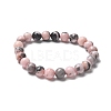 Natural Zebra Jasper Bead Stretch Bracelets BJEW-K212-B-035-4