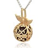Golden Tone Brass Hollow Round Cage Pendants KK-J237-08G-2