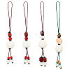 4Pcs 4 Style Lotus Mobile Straps AJEW-OC0004-11-1