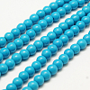 1 Strand Dyed Deep Sky Blue Round Synthetic Turquoise Beads Strands X-TURQ-G106-6mm-02F-3