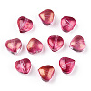 Transparent Spray Painted Glass Beads GLAA-R211-02-B07-1
