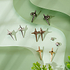 8 Sets 4 Colors Sparkling Star Shape Alloy Adjustable Jean Button Pins DIY-FG0004-87-4