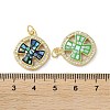 Brass Micro Pave Clear Cubic Zirconia Pendants KK-C045-20G-3