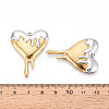 304 Stainless Steel Melting Heart Pendants X-STAS-T073-73GP-3